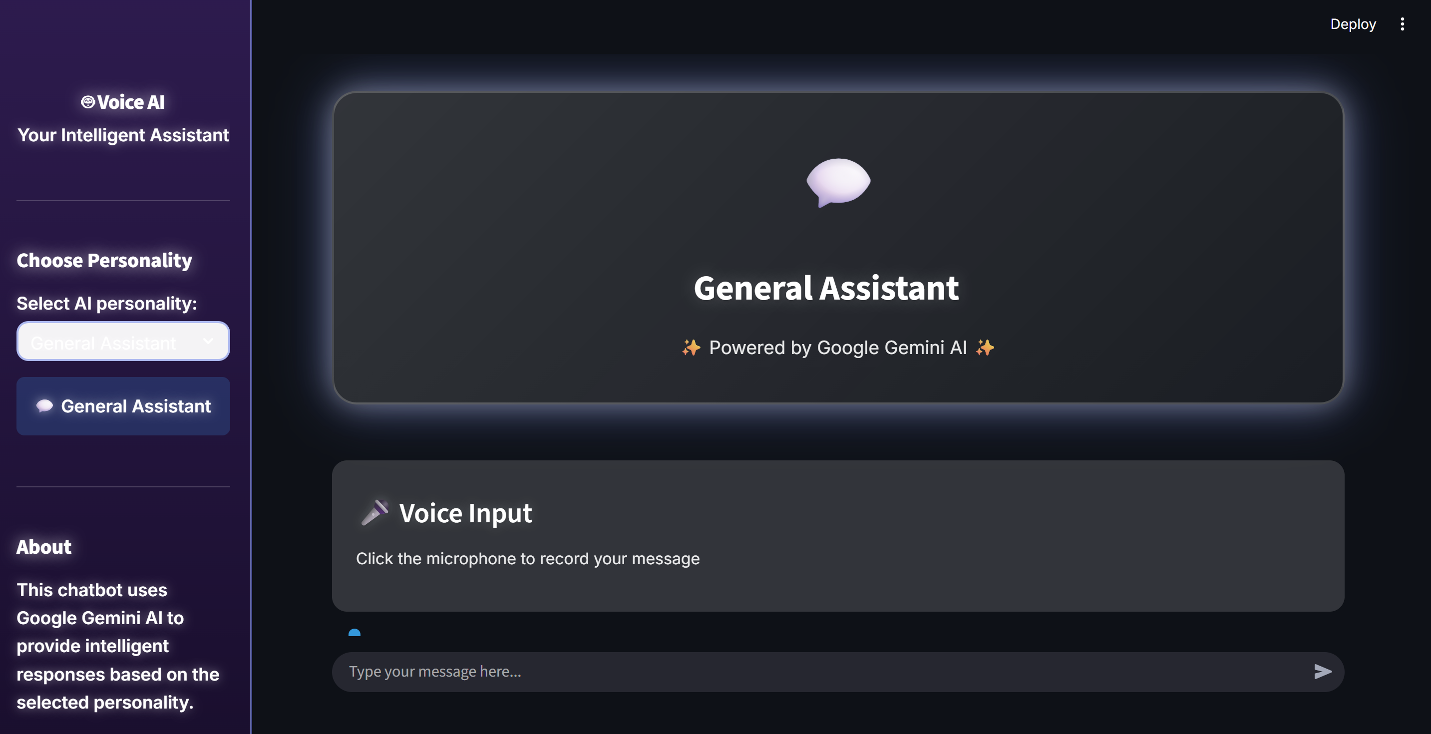 Voice AI Assistant Screenshot